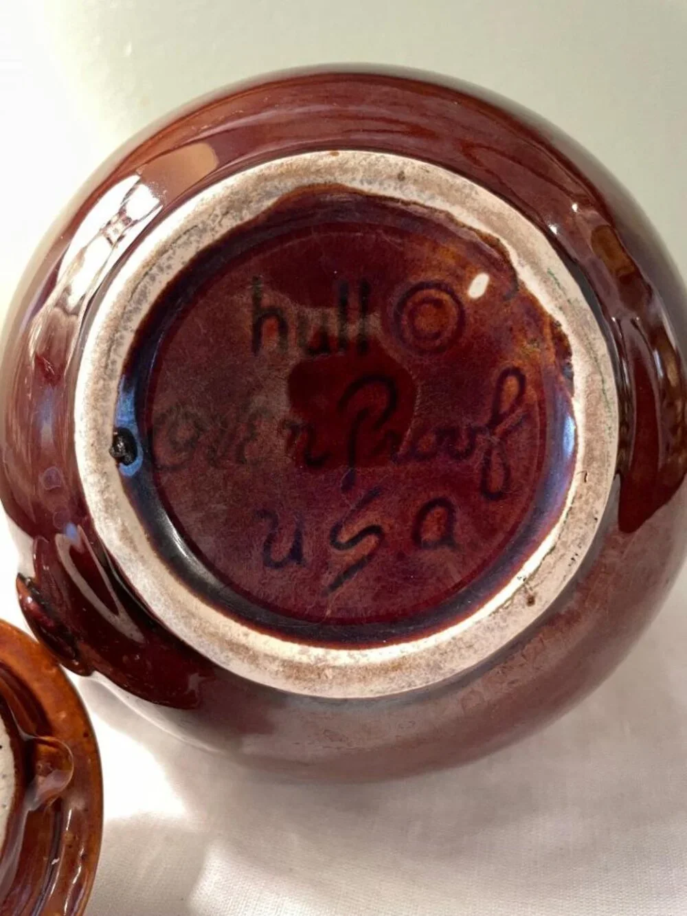 Vintage Hull Pottery Brown Drip Glaze Teapot Oven Proof Tea Pot with Lid USA